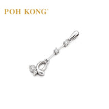 POH KONG 750/18K White Gold With Diamond Butterfly Linear Drop Pendant