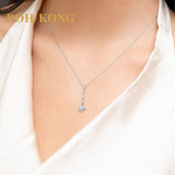 POH KONG 750/18K White Gold With Diamond Butterfly Linear Drop Pendant