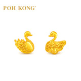 POH KONG 916/22K Yellow Gold Happy Love Élysée Swan Couture Earrings