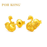 POH KONG 916/22K Yellow Gold Happy Love Élysée Swan Couture Earrings