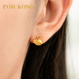 POH KONG 916/22K Yellow Gold Happy Love Élysée Swan Couture Earrings