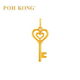 POH KONG 916/22K Yellow Gold Eternal Heart Key Pendant
