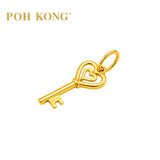 POH KONG 916/22K Yellow Gold Eternal Heart Key Pendant