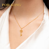 POH KONG 916/22K Yellow Gold Eternal Heart Key Pendant