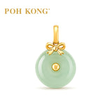 POH KONG 750/18K Yellow Gold Serene Fortune Jade Pendant