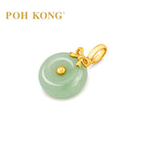 POH KONG 750/18K Yellow Gold Serene Fortune Jade Pendant