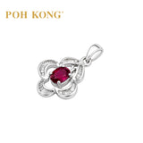 POH KONG 750/18K White Gold La Reine Escalate Ruby & Diamond Pendant