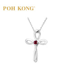 POH KONG 750/18K White Gold Crimson Faith Ruby Cross Pendant