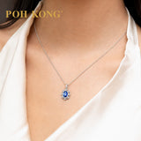 POH KONG 750/18K White Gold Celestial Blue Sapphire Diamond Pendant