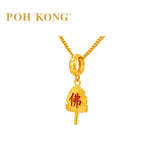POH KONG 916/22K Yellow Gold Divine Golden Leaf “Buddha” Pendant