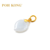 POH KONG 750/18K Yellow Gold Peach of Longevity Jade Pendant