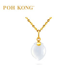 POH KONG 750/18K Yellow Gold Peach of Longevity Jade Pendant