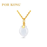 POH KONG 750/18K Yellow Gold Peach of Longevity Jade Pendant