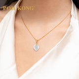 POH KONG 750/18K Yellow Gold Peach of Longevity Jade Pendant