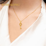 POH KONG 750/18K Yellow Gold Heart Diamond Key Pendant
