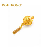 POH KONG 916/22K Yellow Gold Happy Love Fortune Cloud Dragon Tassel Pendant_s