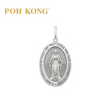 POH KONG 375/9K White Gold Miraculous Medal Pendant
