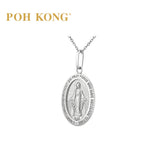 POH KONG 375/9K White Gold Miraculous Medal Pendant