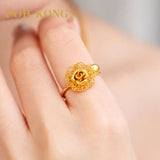 POH KONG 916/22K Yellow Gold Happy Love Double Happiness Rose Ring