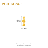 POH KONG 916/22K Yellow Gold Happy Love Double Circular Disc Dangle Earrings