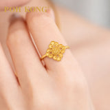 POH KONG 916/22K Yellow Gold Happy Love Four Leaf Clover Ring