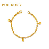 POH KONG 916/22K Yellow Gold Hearts Symphony Bracelet