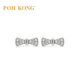 POH KONG 750/18K White Gold With Diamond Dainty Bow Diamond Stud Earrings