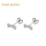 POH KONG 750/18K White Gold With Diamond Dainty Bow Diamond Stud Earrings