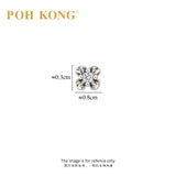 POH KONG 375/9K White Gold With Four Petal Diamond Blossom Stud Earrings