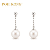 POH KONG 750/18K White Gold Pearl Drop Stud Earrings