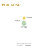 POH KONG 750/18K Yellow Gold Eternal Knot Jade Donut Pendant
