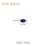 POH KONG 750/18K White Gold Royal Blue Sapphire With Diamond Stud Earrings