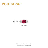 POH KONG 750/18K White Gold Royal Ruby With Diamond Stud Earrings