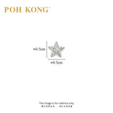 POH KONG 750/18K White Gold Diamond Blossom Cluster Stud Earring With Silicone Backs