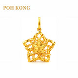 POH KONG 916/22K Yellow Gold Star Lattice Pendant