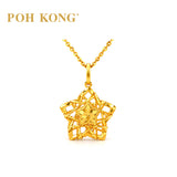 POH KONG 916/22K Yellow Gold Star Lattice Pendant