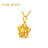 POH KONG 916/22K Yellow Gold Star Lattice Pendant