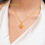 POH KONG 916/22K Yellow Gold Star Lattice Pendant
