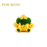 POH KONG 999.9/24K Yellow Gold Wealth Pot Green Flocked Charm