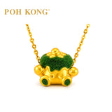 POH KONG 999.9/24K Yellow Gold Wealth Pot Green Flocked Charm