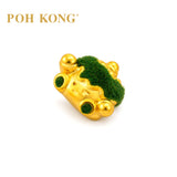 POH KONG 999.9/24K Yellow Gold Wealth Pot Green Flocked Charm