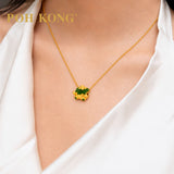 POH KONG 999.9/24K Yellow Gold Wealth Pot Green Flocked Charm