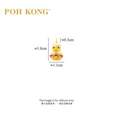 POH KONG 999.9/24K Yellow Gold White Flocked Horse With Enamel Cloud Treasure Pendant