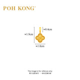 POH KONG 916/22K Yellow Gold Four-Leaf Beaded-Edge Clover Pendant
