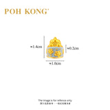 POH KONG 999.9/24K Yellow Gold Blue Flocked With Floral Castle Charm