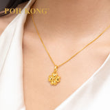 POH KONG 916/22K Yellow Gold Four Leaf Clover Pendant