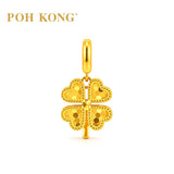 POH KONG 916/22K Yellow Gold Four Leaf Clover Pendant