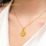 POH KONG 916/22K Yellow Gold Four Leaf Clover Pendant