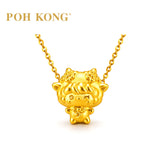 POH KONG 999/24K Yellow Gold Wink Goat Zodiac Charm Pendant