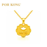 POH KONG 999/24K Yellow Gold Longevity Lock Pendant with 'JiXiang' Fortune Symbol
